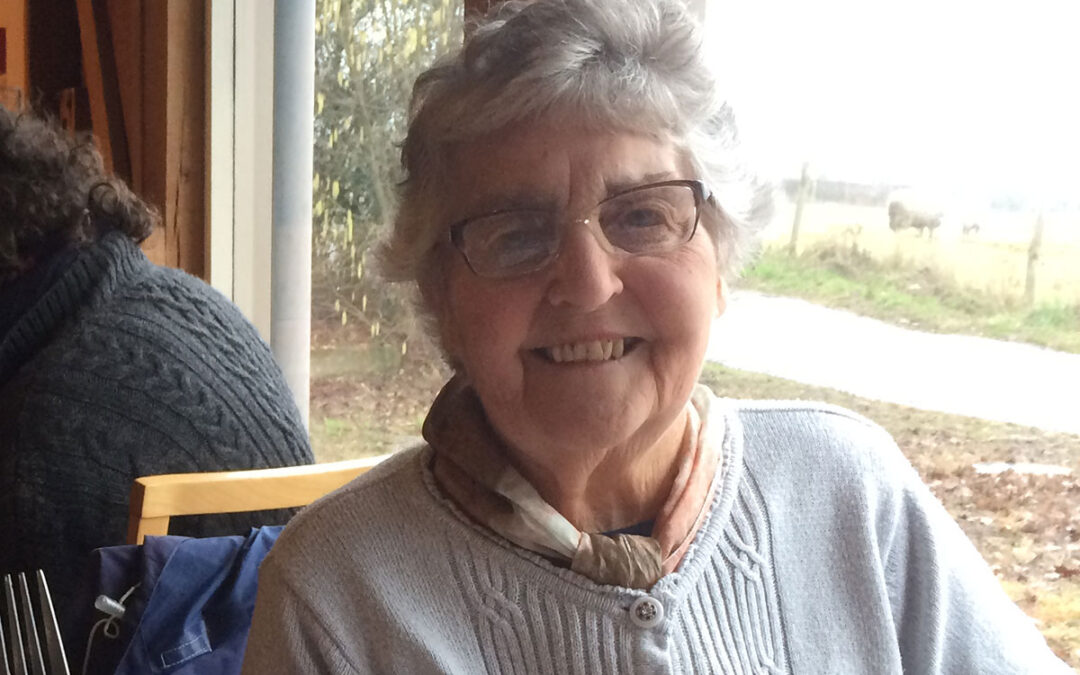 Mum enjoying lunch at Sissinghurst Castle Gardens